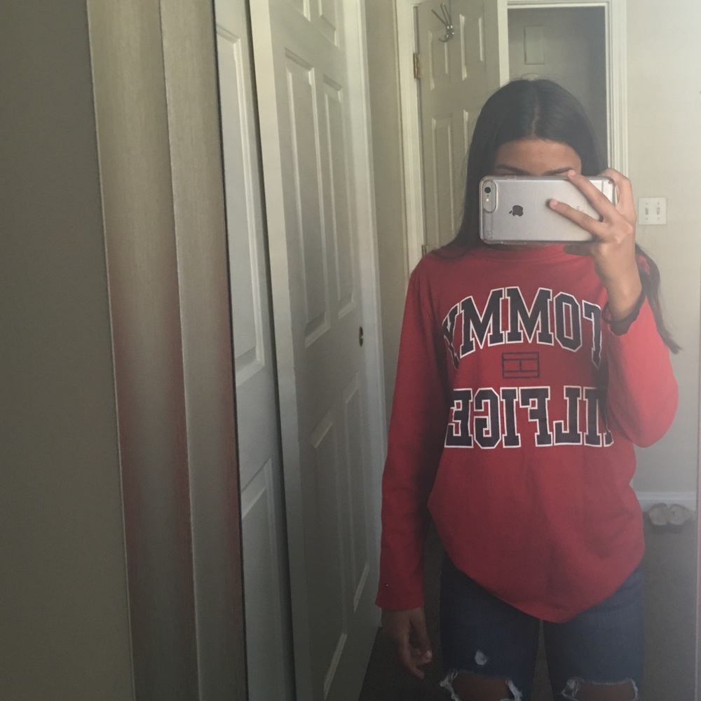 Red Tommy Hilfiger long sleeve